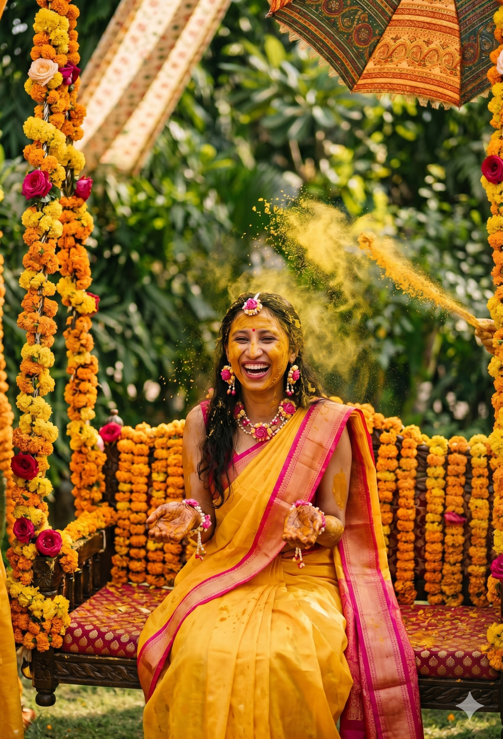 Haldi ceremony decoration and colors